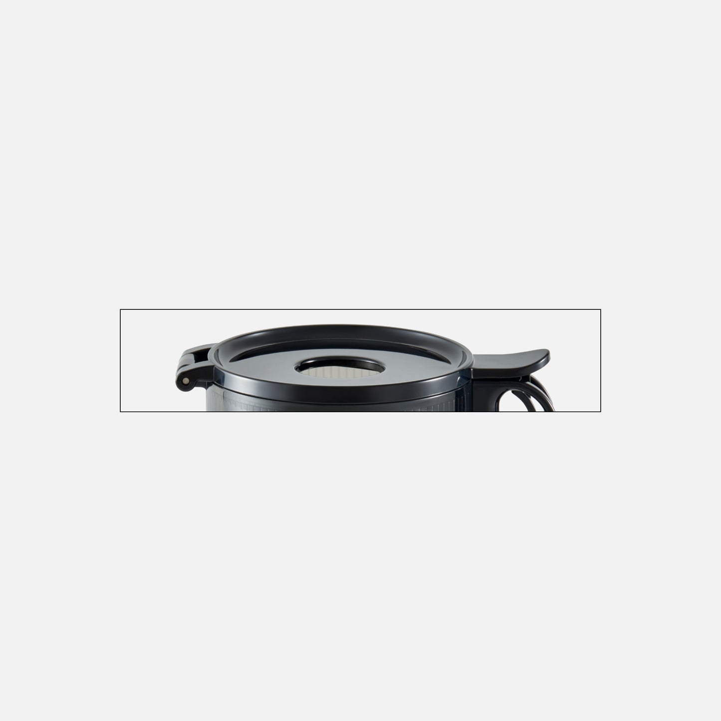 A close-up of the Fridja f2500 Lid only, highlighting its lid and handle on a black coffee pot against a plain white background—showcasing the refined design typical of top-quality appliances.