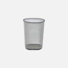 A transparent, slightly tinted Fridja f2500 Juice and Pulp jug with a smooth surface and rounded edges resembles a compact pulp jug, shown on a plain white background. Set includes 2 jugs.