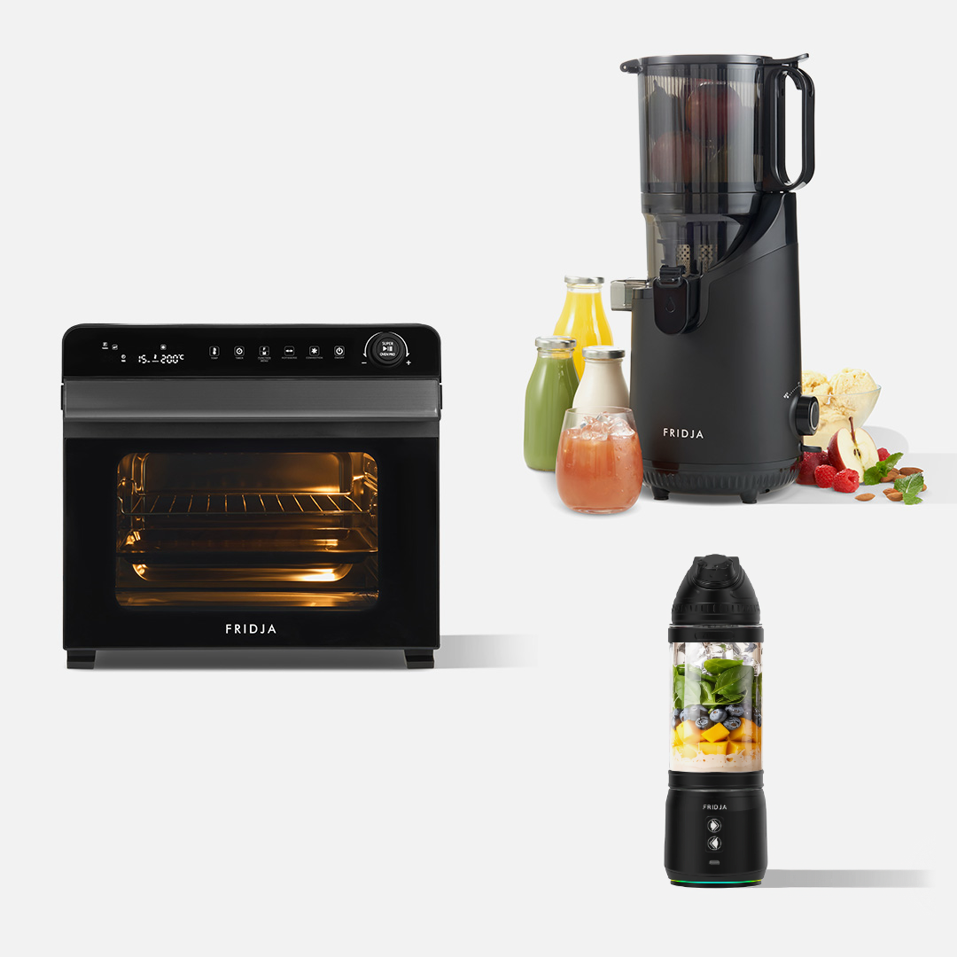 المطبخ المتكامل – عصّارة الفواكه الكاملة ذاتية التغذية f2500 وخلاط محمول f500 وفرن Super Oven Pro f77