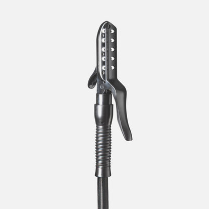 The Fridja f1200 Clasp Attachment is a metal tool with a ridged handle and perforated clamp-like top, featuring a clasp, and is set against a plain light background.